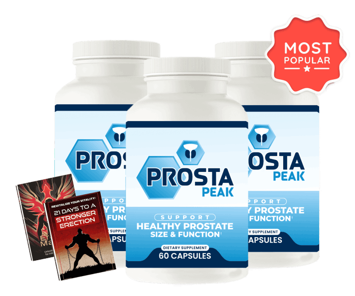 3 ProstaPeak bottles with bonus guides